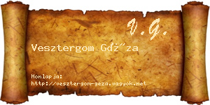 Vesztergom Géza névjegykártya